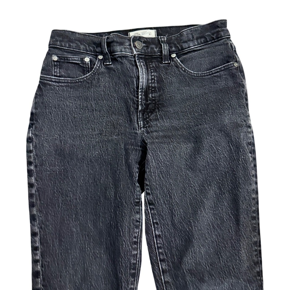Madewell Mid Rise Perfect Vintage Jeans Womens 27 Black Wash Straight Leg - Picture 2 of 7